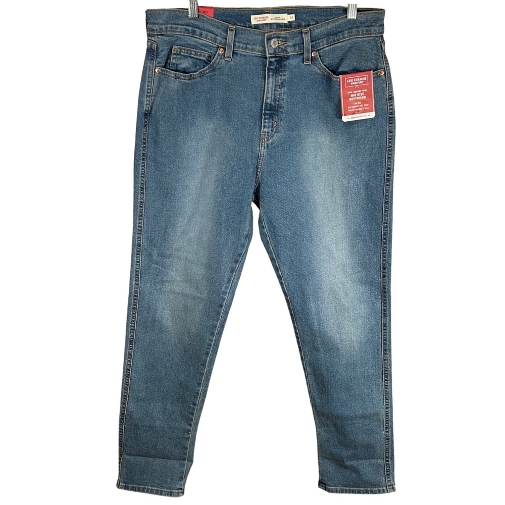 Levi Strauss Signature Vintage Mid Rise Boyfriend Jeans Blue Size 12 36738-0131